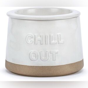 Chill Out Dip Chiller Bowl White Stoneware Party Serving 5X5